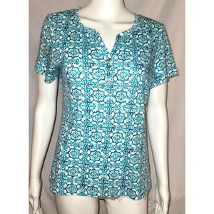 Karen Scott Henley Short Sleeve Tee - Size Small Petite